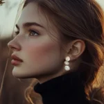 Shell Design Freshwater Pearls Drop Earrings