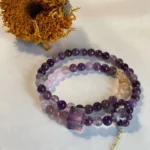 6mm Double-Layer Amethyst Beaded Bracelet - Spiritual Insight, Courage & Protection