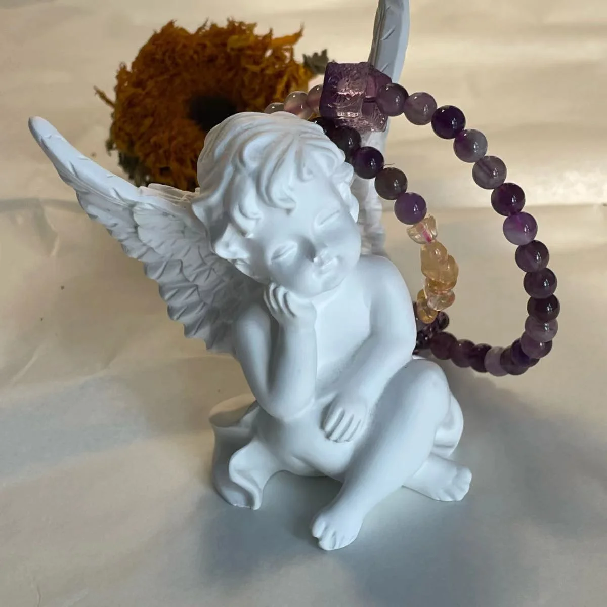 6mm Double-Layer Amethyst Beaded Bracelet - Spiritual Insight, Courage & Protection