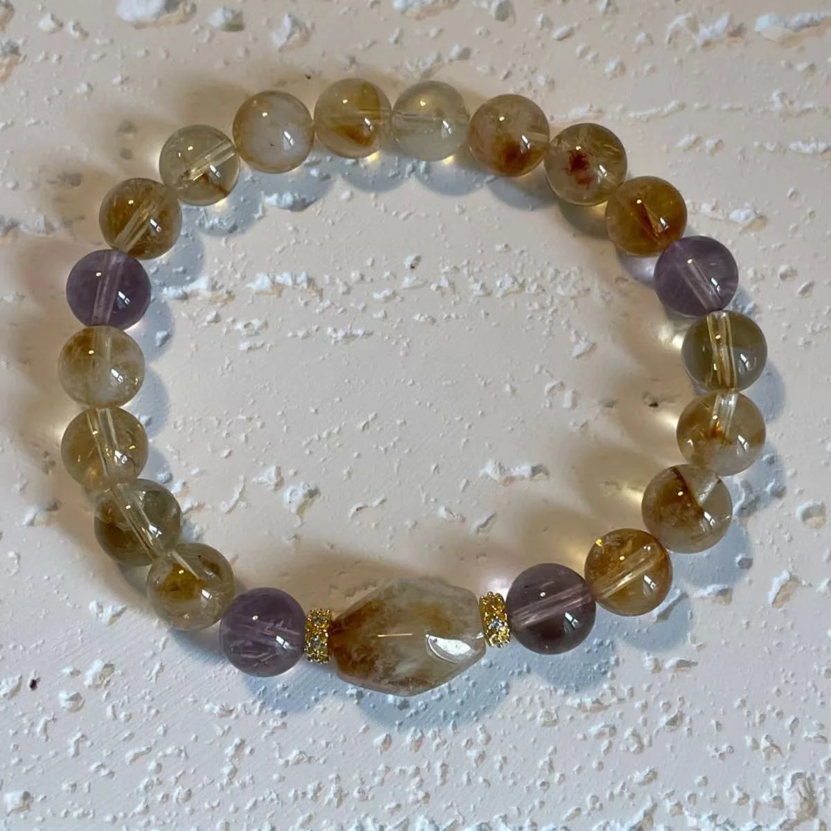 8mm Citrine Beaded Bracelet - Boost Self-Confidence & Inner Strength
