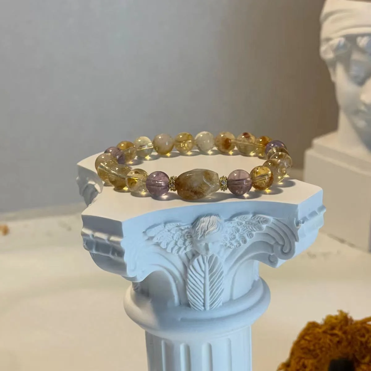 8mm Citrine Beaded Bracelet - Boost Self-Confidence & Inner Strength