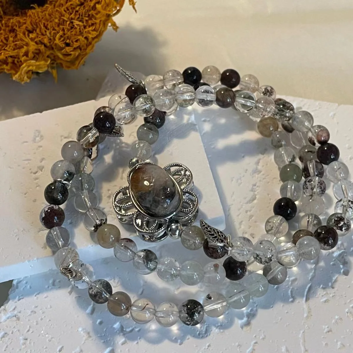 Triple-Layer 6mm Multicolor Ghost Crystal Beaded Bracelet - Enhance Positive Energy & Attraction