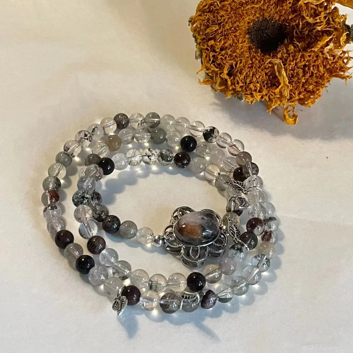 Triple-Layer 6mm Multicolor Ghost Crystal Beaded Bracelet - Enhance Positive Energy & Attraction