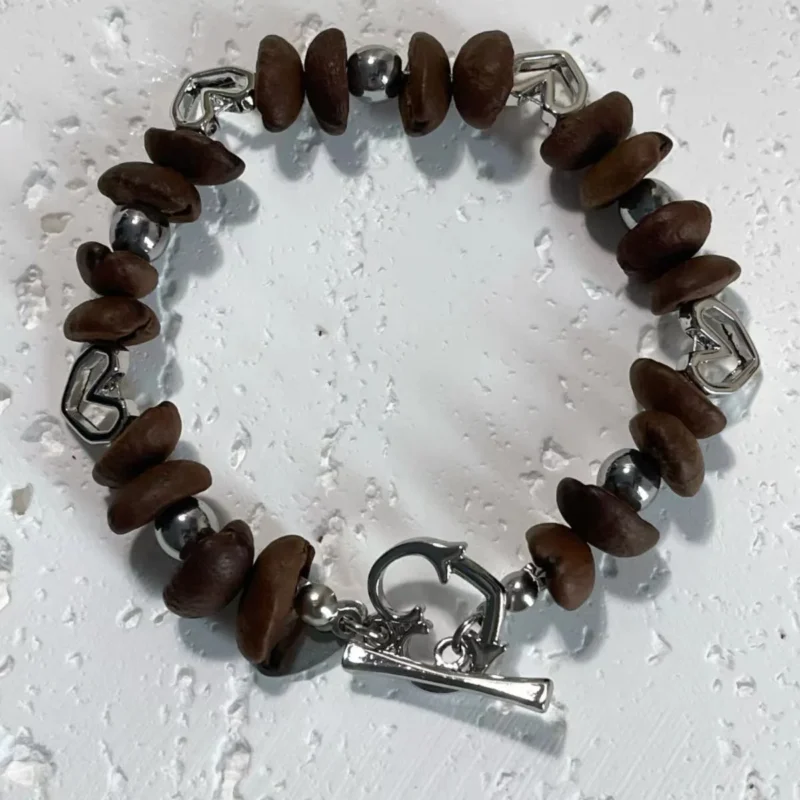 Coffee Bean Heart Bracelet - Unique Coffee Bean Design