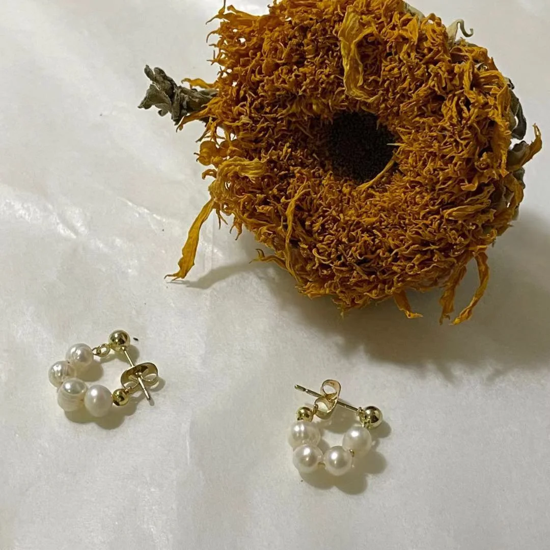 Luxury 14K Gold Plated Freshwater Pearl Drop Earrings