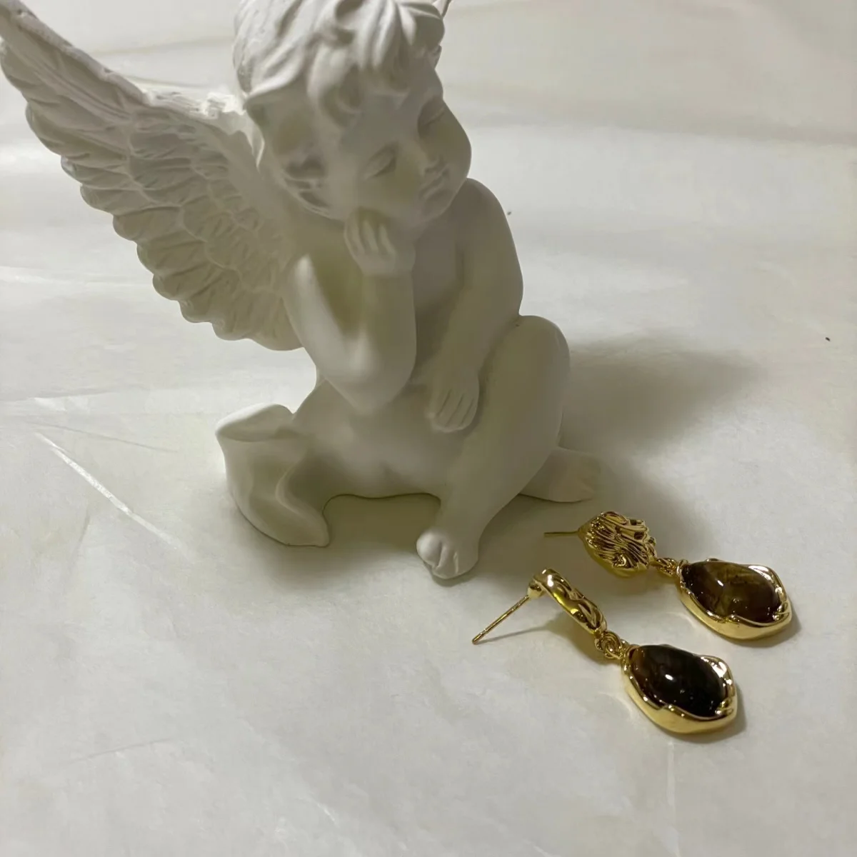 Classic Dark Brown Tiger's Eye Drop Earrings