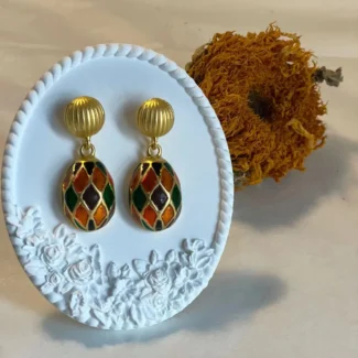 Vintage Colorful Drop Earrings - Retro Style