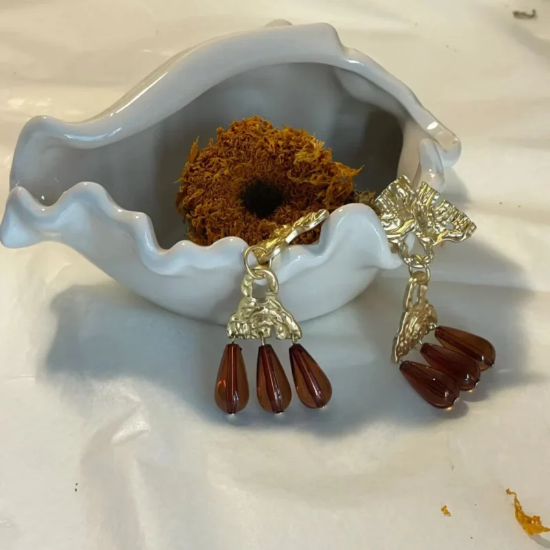 Vintage Yellow Gold Chandelier Earrings