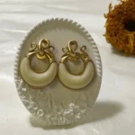 Classic White Crescent Moon Drop Earrings