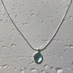 925 Silver Plated Necklace with Blue Zircon Pendant