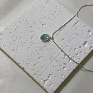 925 Silver Plated Necklace with Blue Zircon Pendant