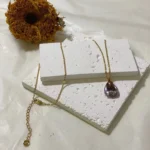 18K Gold Plated Tulip Pendant Necklace - Oil Painting Style