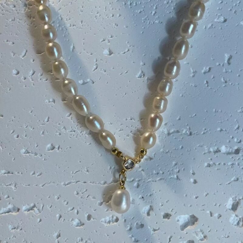5mm Freshwater Pearl Necklace with Pearl Pendant
