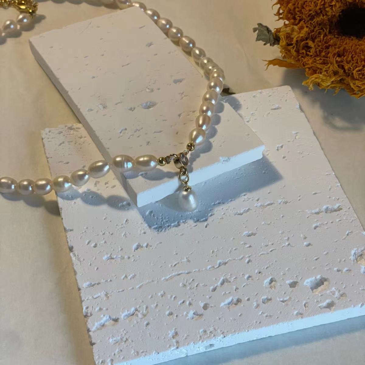 5mm Freshwater Pearl Necklace with Pearl Pendant