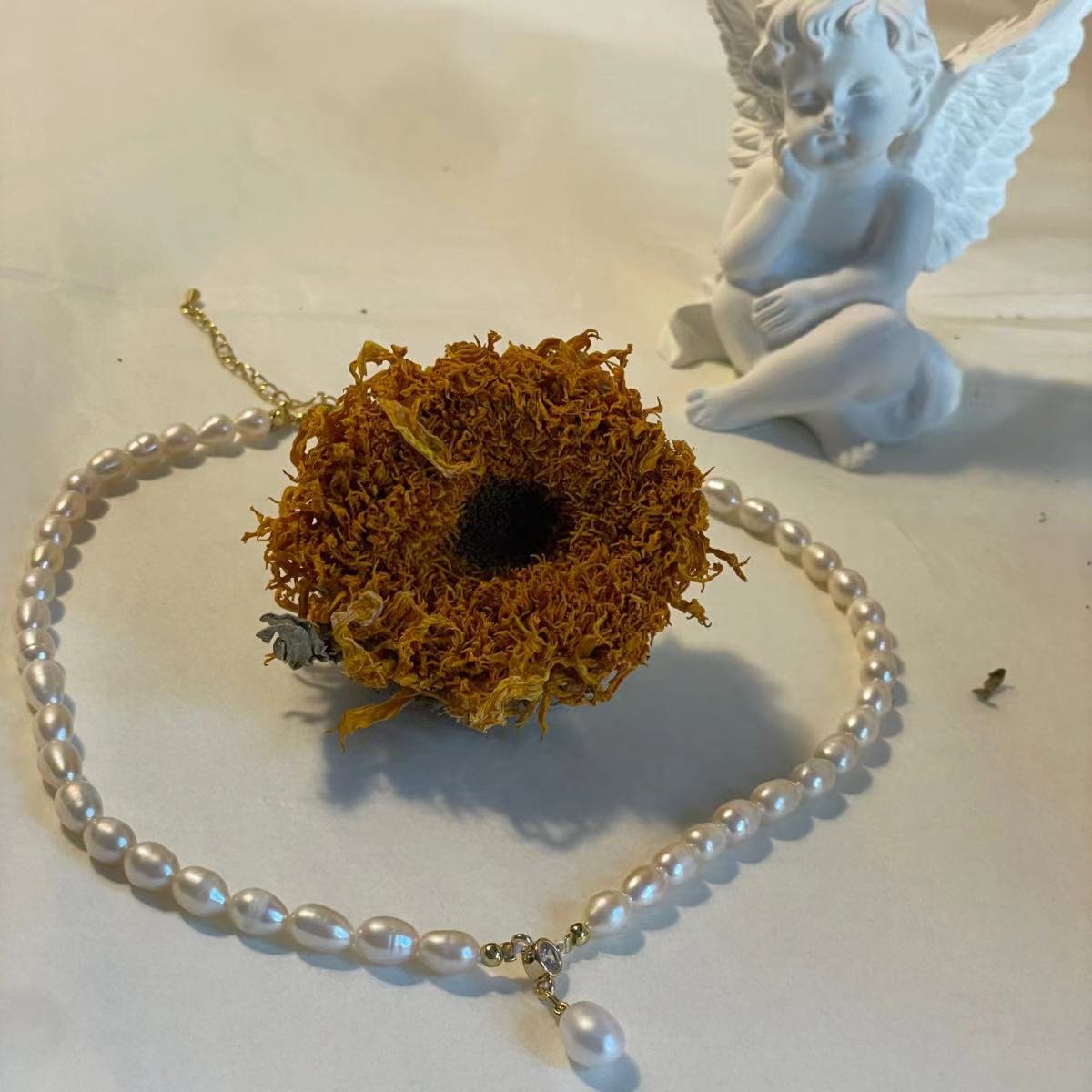 5mm Freshwater Pearl Necklace with Pearl Pendant