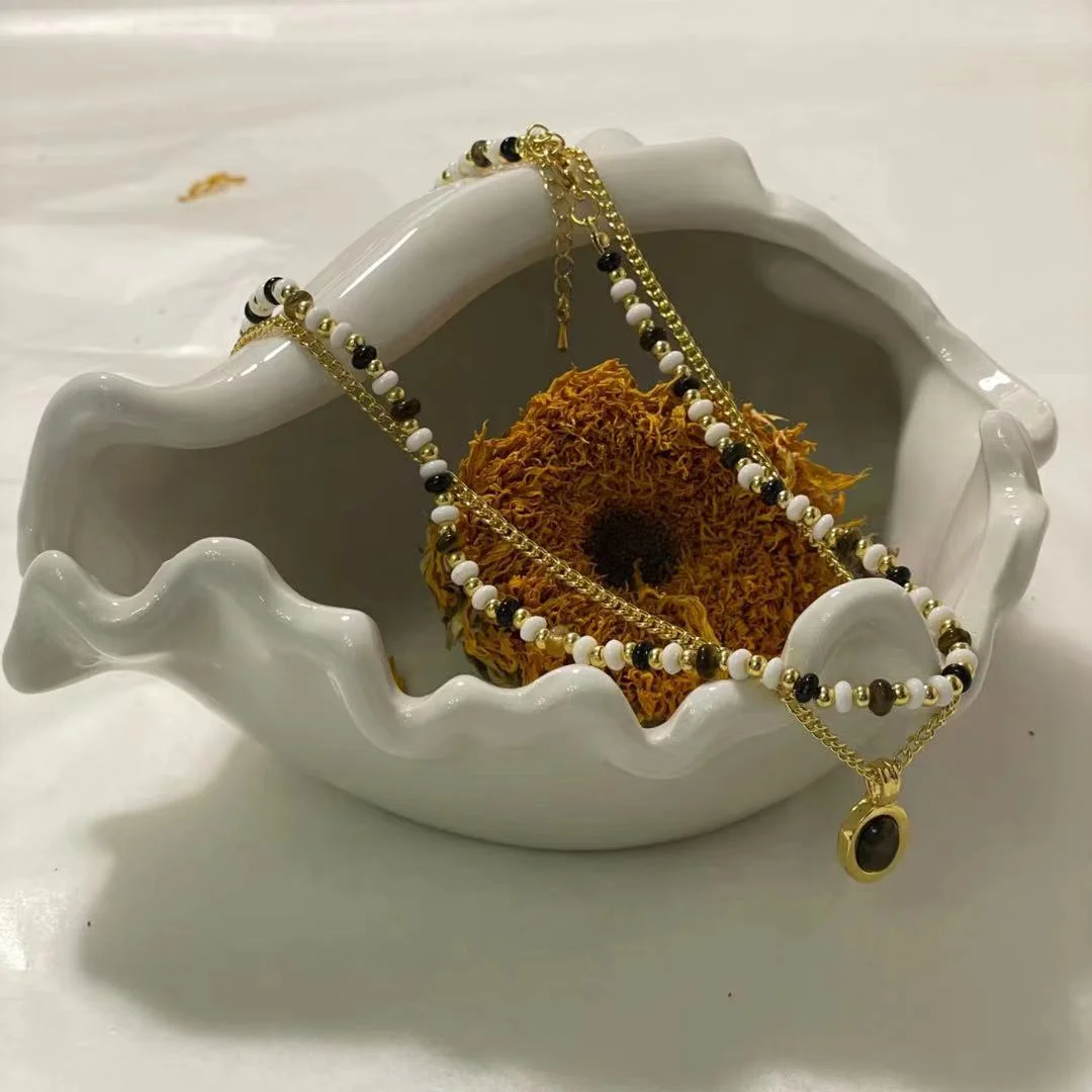 Vintage Tiger’s Eye Beaded Double Layer Necklace