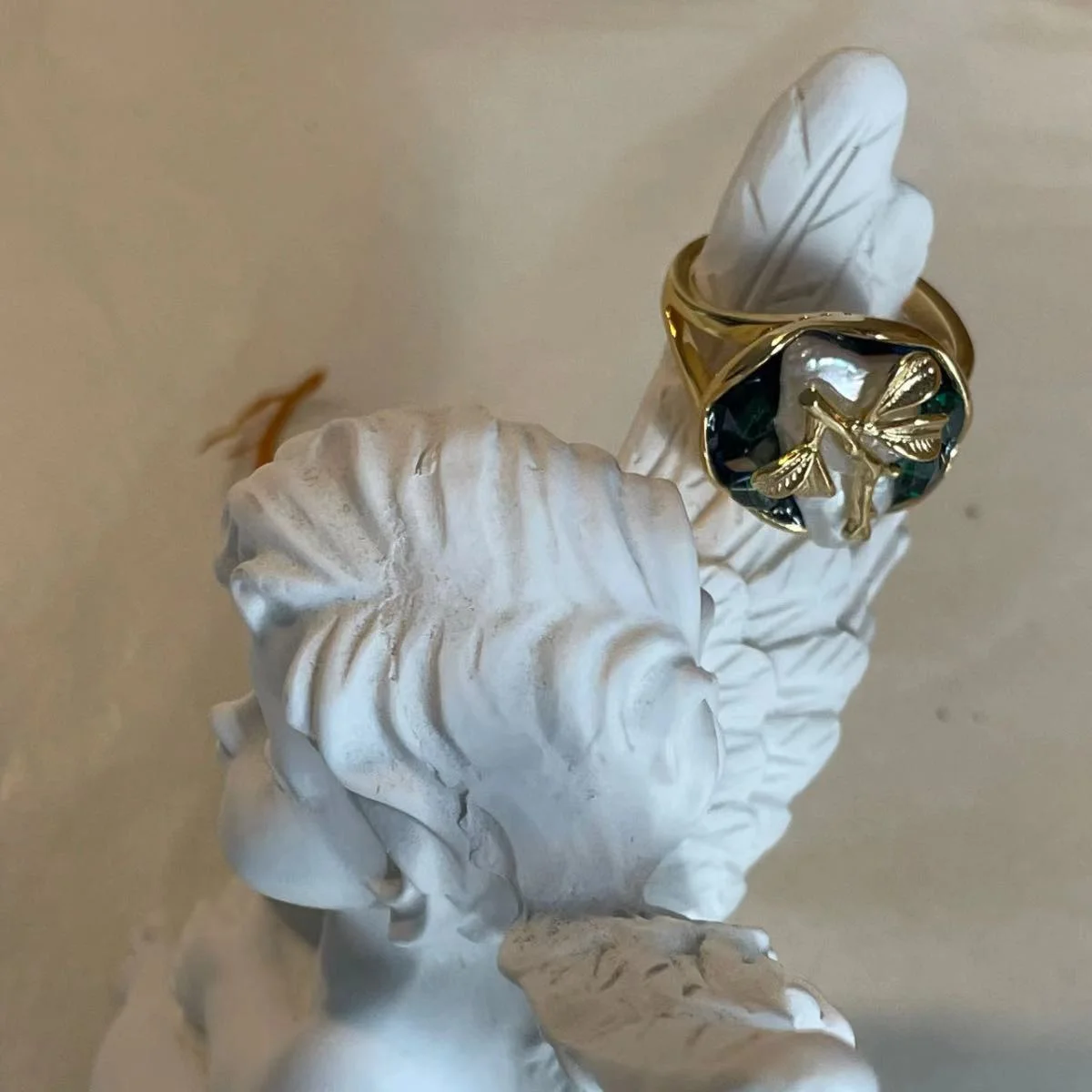 22K Gold Plated Floral Branch Open Ring 22K Gold Plated Floral Branch Open Ring - Elegant Flower Design