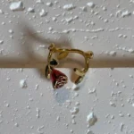 22K Gold Plated 3D Rose Design Open Ring - Premium Jewelry