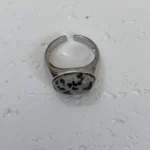 Varying images of Platinum-Plated Natural Stone Open Ring