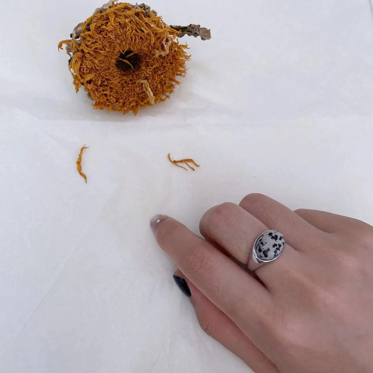 Platinum-Plated Natural Stone Open Ring Display Varying images of Platinum-Plated Natural Stone Open Ring